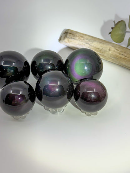 Rainbow Sheen Obsidian Sphere