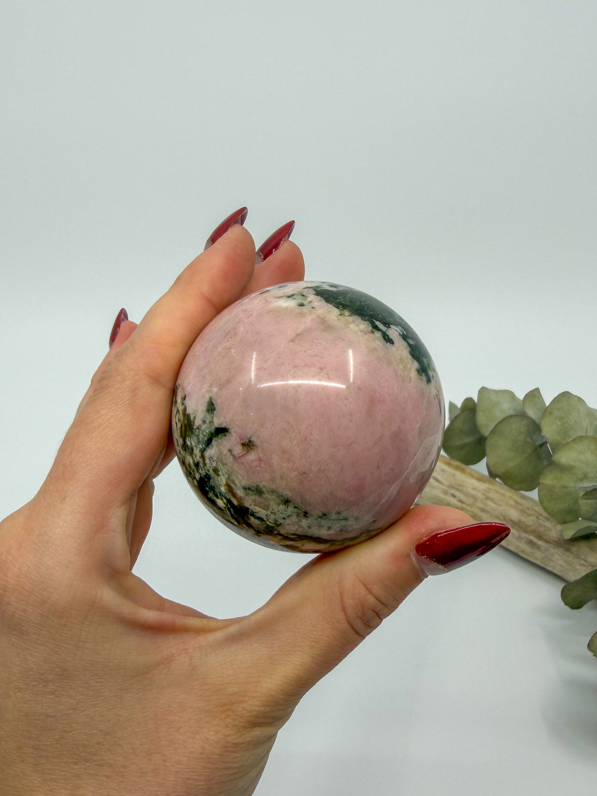 Thulite with Epidote Sphere