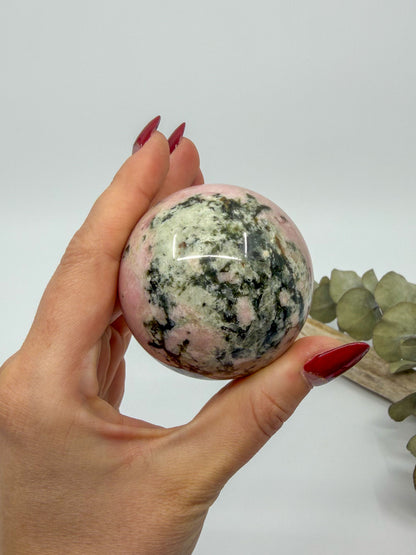Thulite with Epidote Sphere