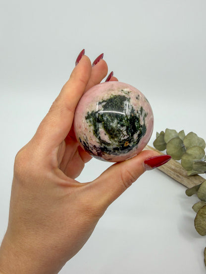 Thulite with Epidote Sphere