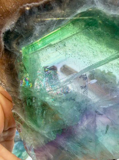HQ Rainbow Fluorite Slab with Raw Edge -CHOOSE YOUR OWN-