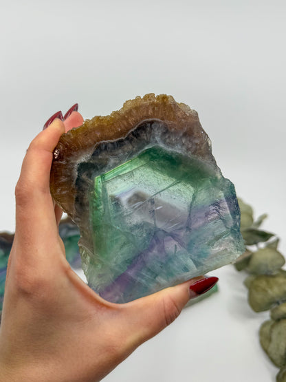HQ Rainbow Fluorite Slab with Raw Edge -CHOOSE YOUR OWN-