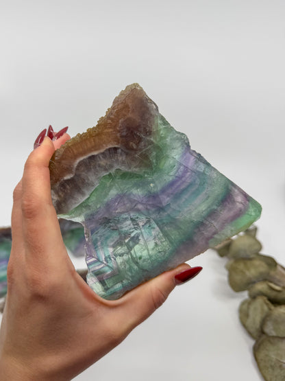 HQ Rainbow Fluorite Slab with Raw Edge -CHOOSE YOUR OWN-