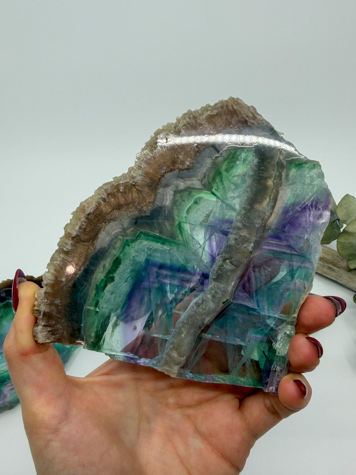 HQ Rainbow Fluorite Slab with Raw Edge -CHOOSE YOUR OWN-