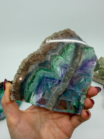HQ Rainbow Fluorite Slab with Raw Edge -CHOOSE YOUR OWN-