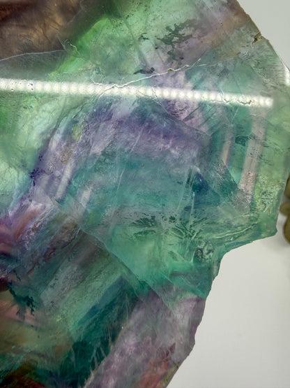 HQ Rainbow Fluorite Slab with Raw Edge -CHOOSE YOUR OWN-