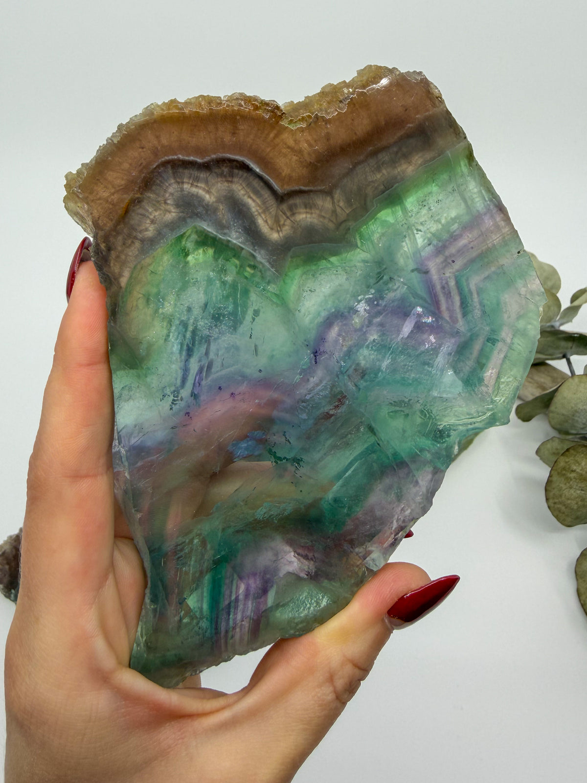 HQ Rainbow Fluorite Slab with Raw Edge -CHOOSE YOUR OWN-