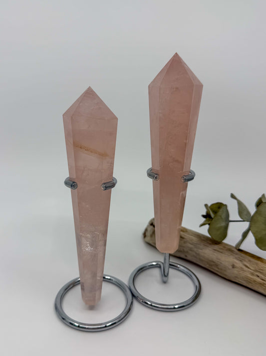 Rose Quartz Wand with Stand -CHOOSE YOUR OWN-