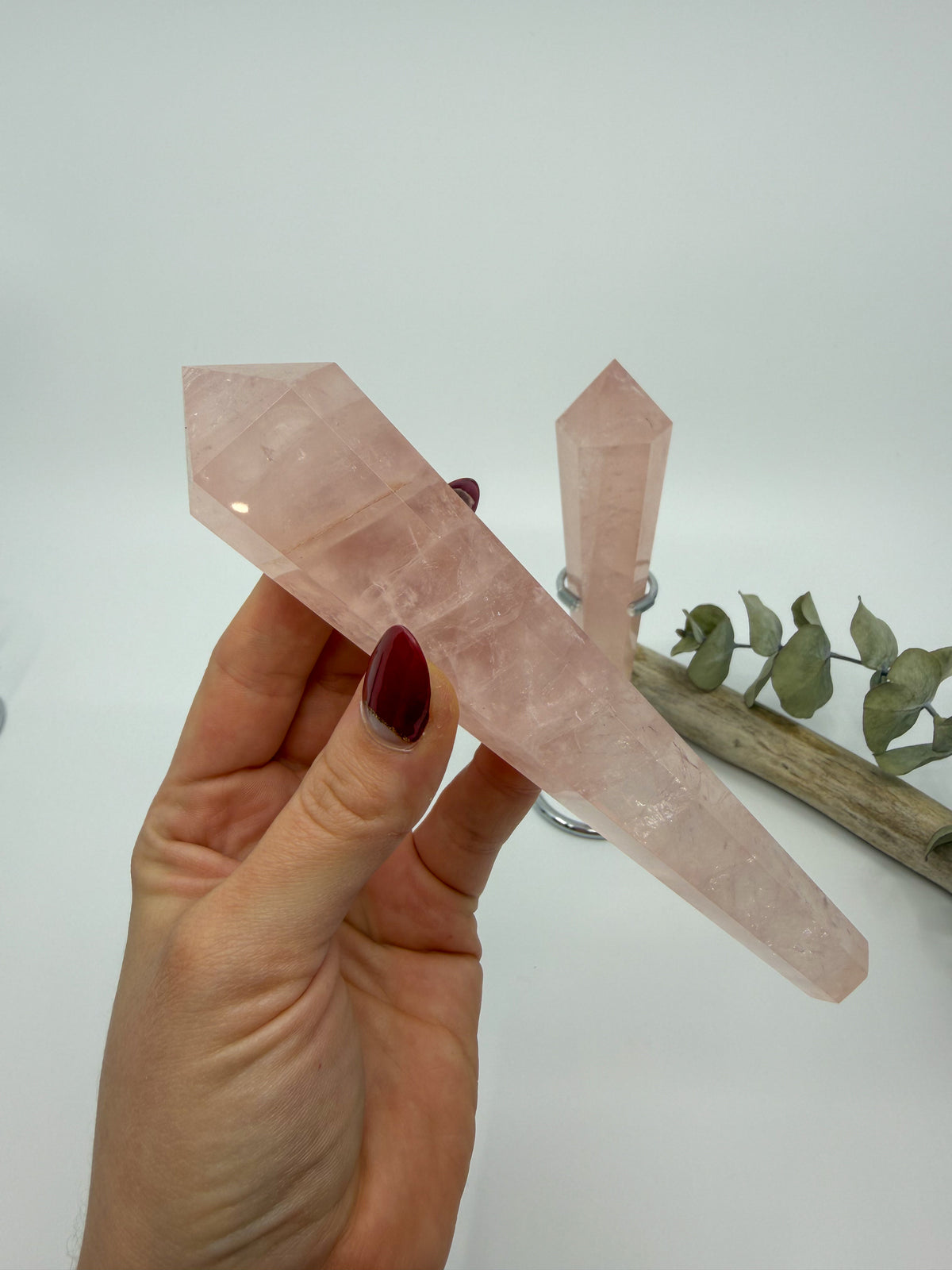 Rose Quartz Wand with Stand -CHOOSE YOUR OWN-