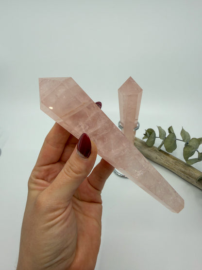 Rose Quartz Wand with Stand -CHOOSE YOUR OWN-