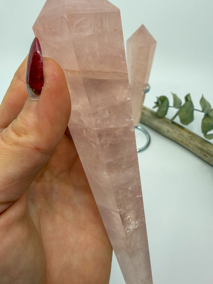 Rose Quartz Wand with Stand -CHOOSE YOUR OWN-