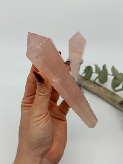 Rose Quartz Wand with Stand -CHOOSE YOUR OWN-