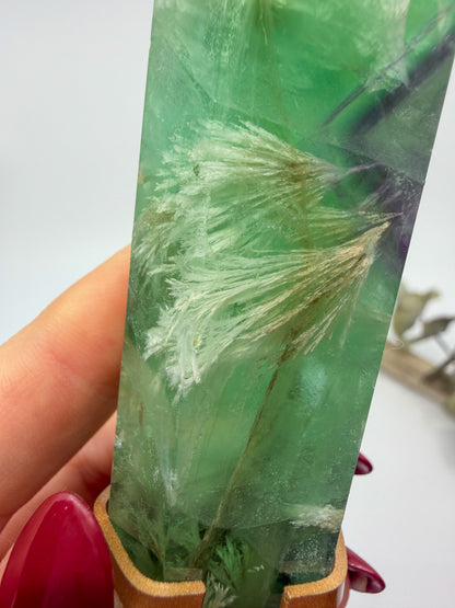 Feathered Rainbow Fluorite Double Terminated with Custom Stand -CHOOSE YOUR OWN-