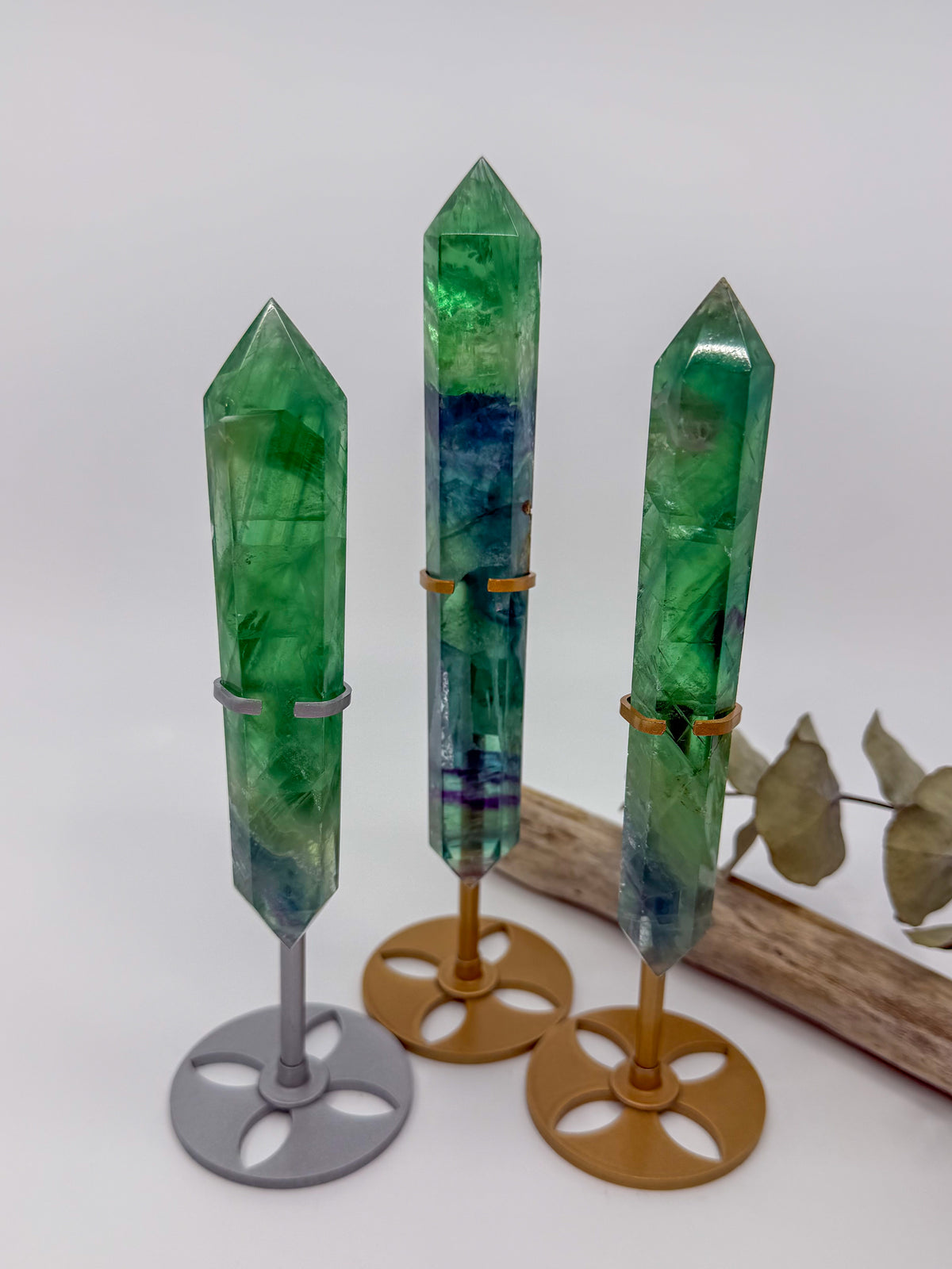 HQ Rainbow Fluorite Double Terminated with Custom Stand -CHOOSE YOUR OWN-