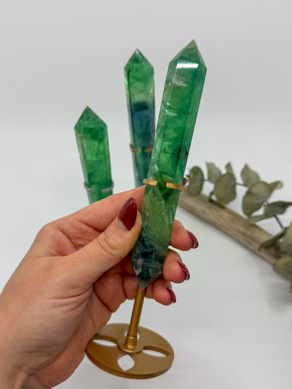 HQ Rainbow Fluorite Double Terminated with Custom Stand -CHOOSE YOUR OWN-