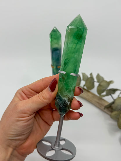 HQ Rainbow Fluorite Double Terminated with Custom Stand -CHOOSE YOUR OWN-