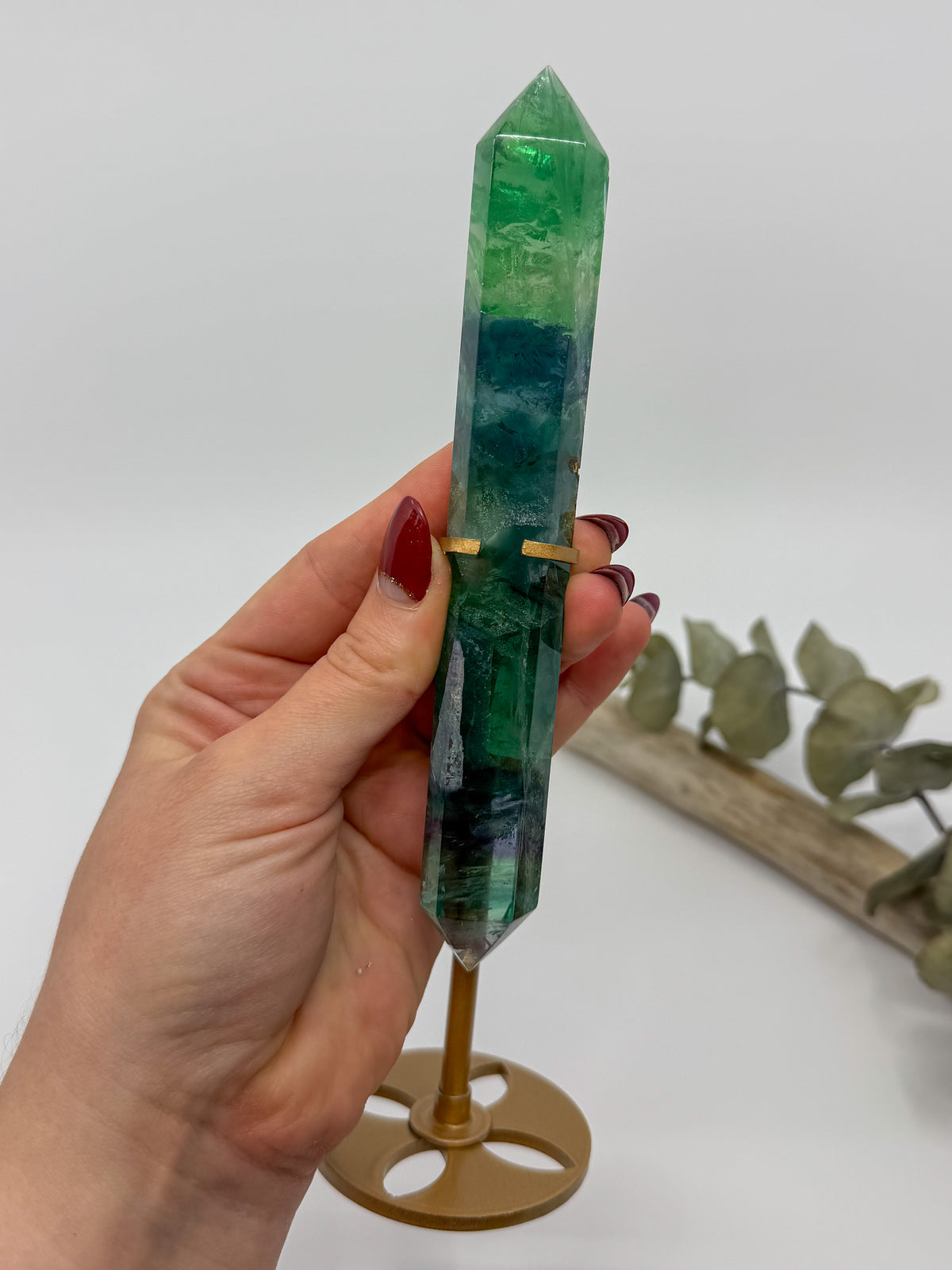 HQ Rainbow Fluorite Double Terminated with Custom Stand -CHOOSE YOUR OWN-