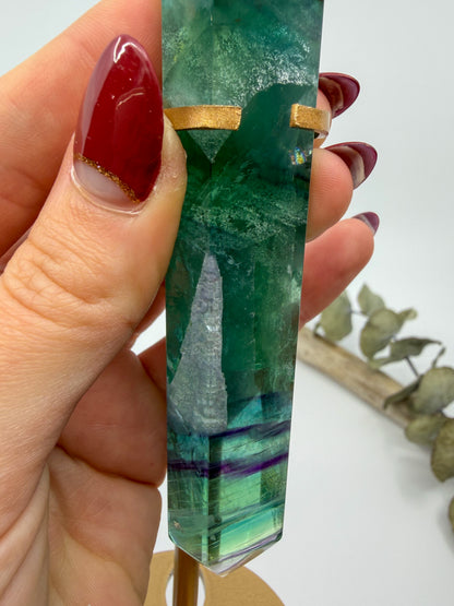 HQ Rainbow Fluorite Double Terminated with Custom Stand -CHOOSE YOUR OWN-