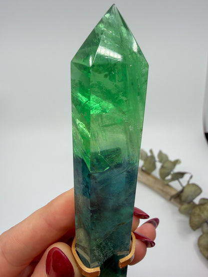 HQ Rainbow Fluorite Double Terminated with Custom Stand -CHOOSE YOUR OWN-