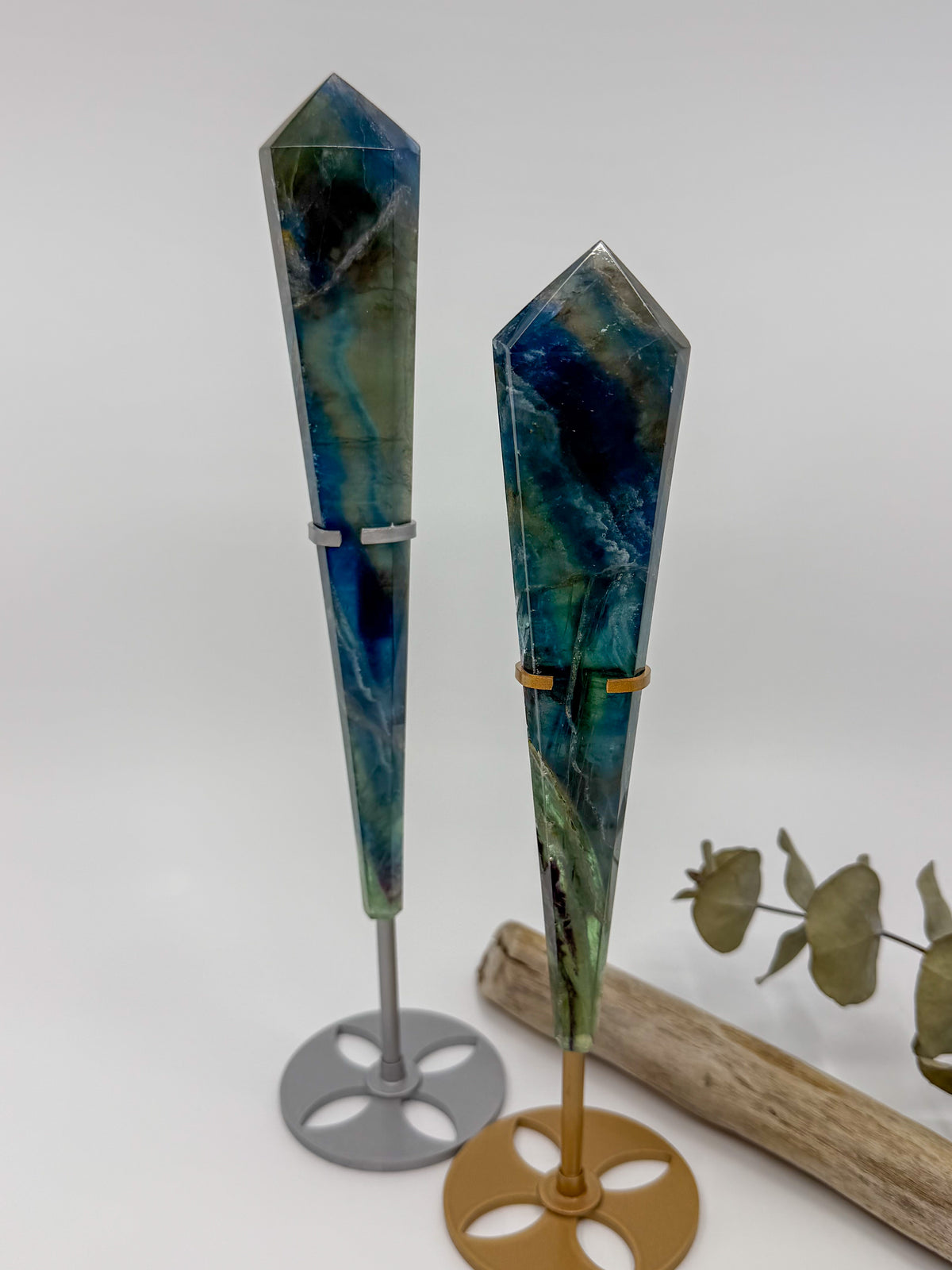 Large Blue Fluorite Wand with Custom Stand -CHOOSE YOUR OWN-