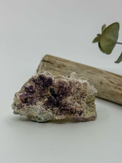 Cubic Purple Fluorite with Calcite and Selenite Specimen • Durango, Mexico -EXACT PIECE-