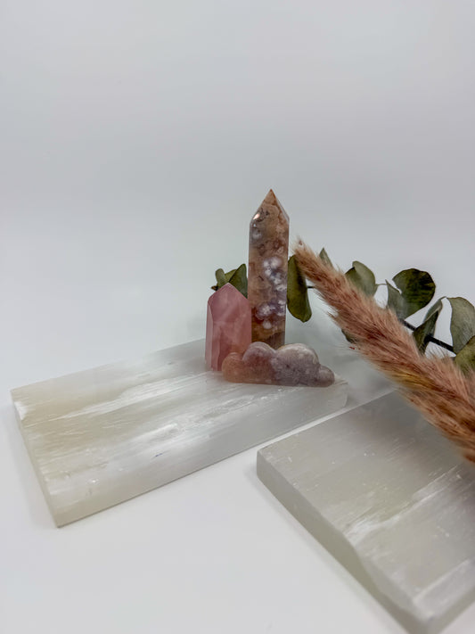 Selenite (Satin Spar) Rectangular Charging Plate