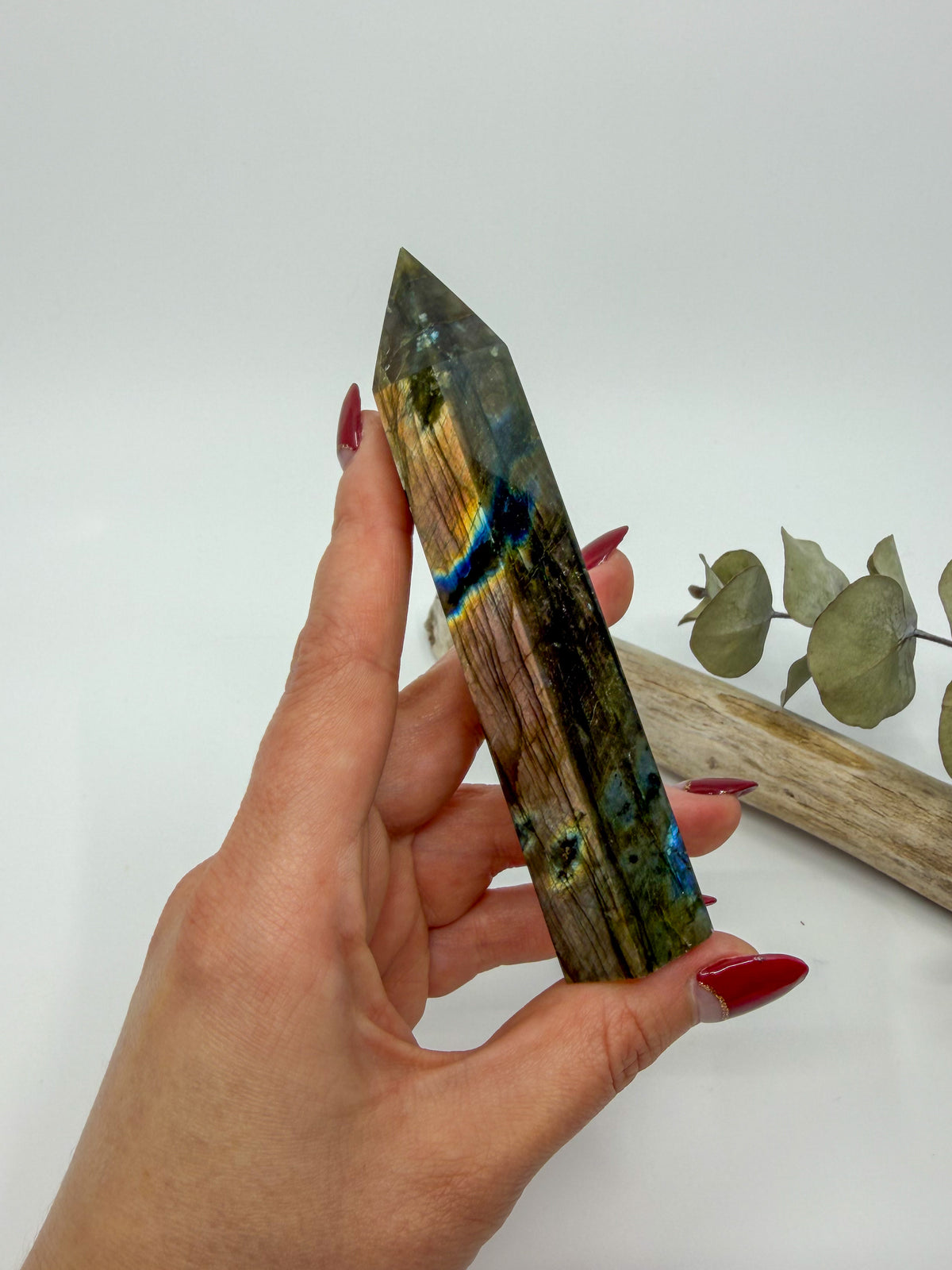 Labradorite Tower with Rose Flash -EXACT PIECE-