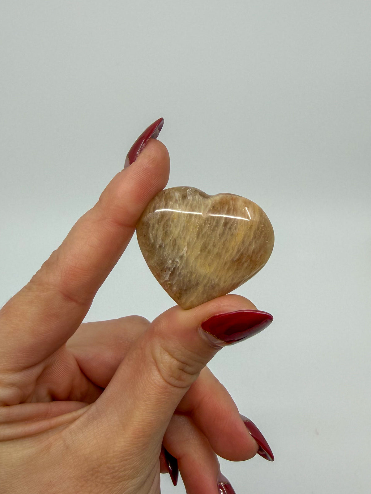 Peach Moonstone Mini Heart
