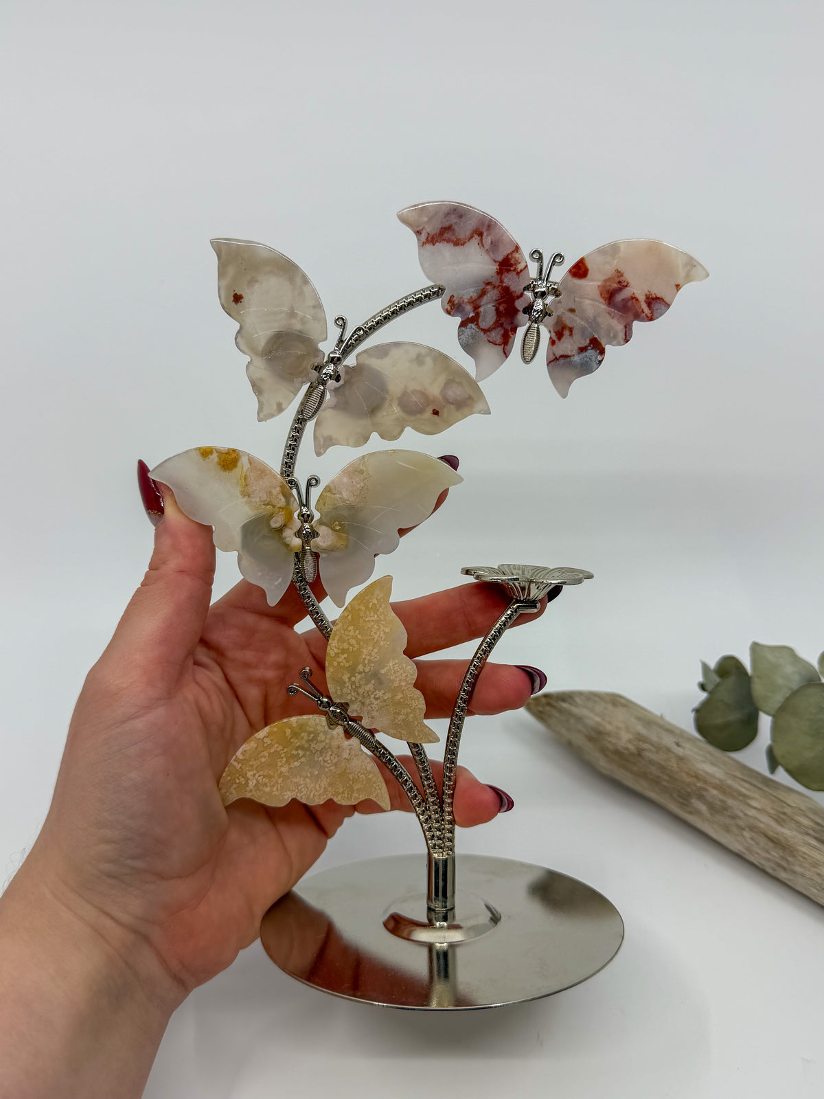 Flower Agate Butterfly Stand -EXACT-