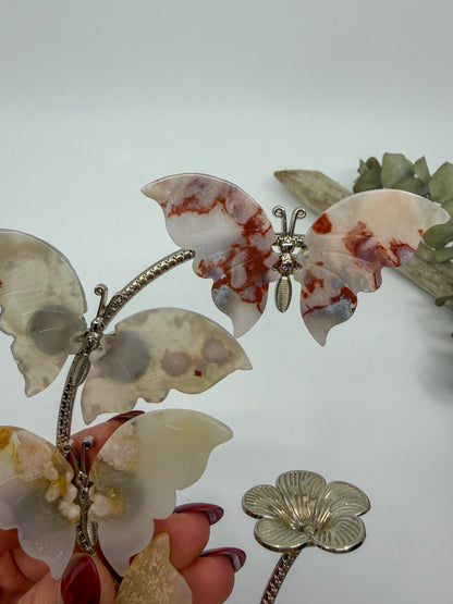 Flower Agate Butterfly Stand -EXACT-