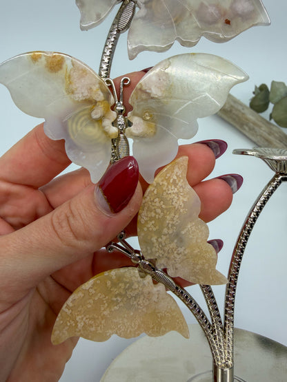 Flower Agate Butterfly Stand -EXACT-