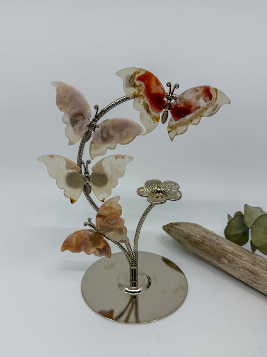 Flower Agate Butterfly Stand -EXACT-