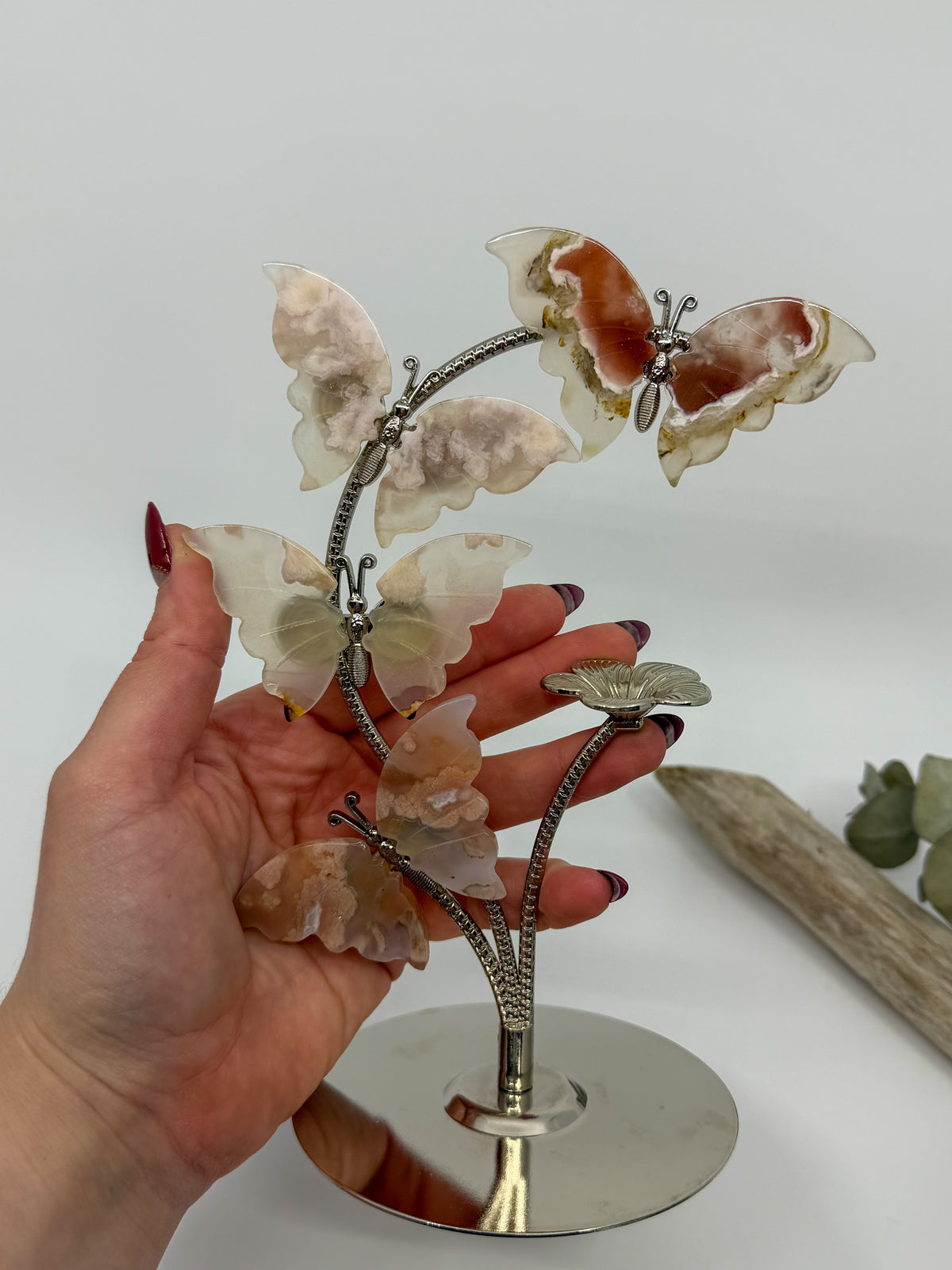 Flower Agate Butterfly Stand -EXACT-