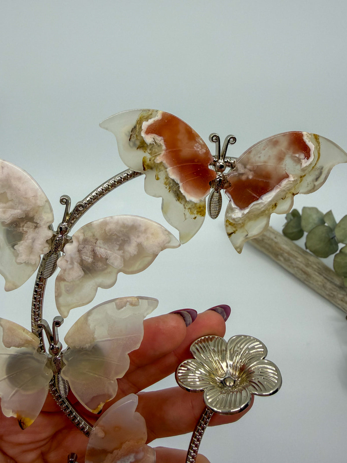 Flower Agate Butterfly Stand -EXACT-