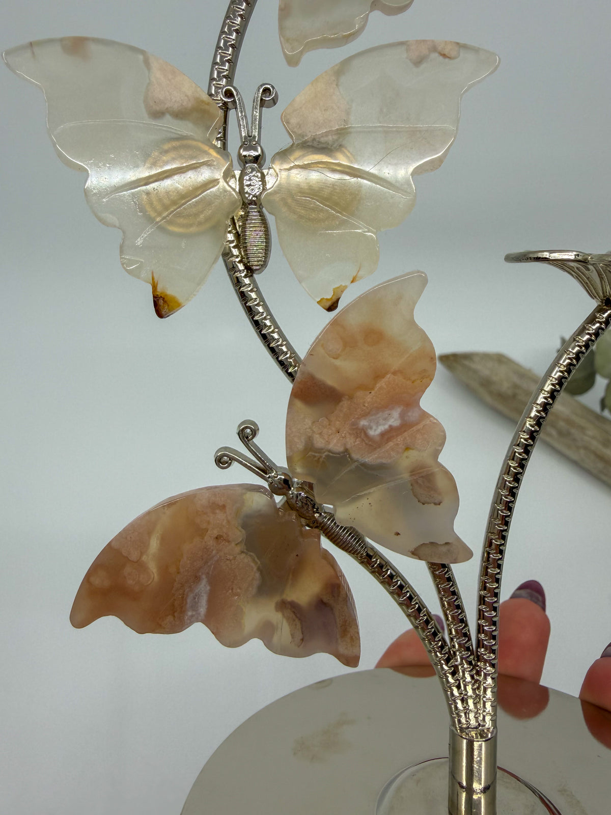 Flower Agate Butterfly Stand -EXACT-