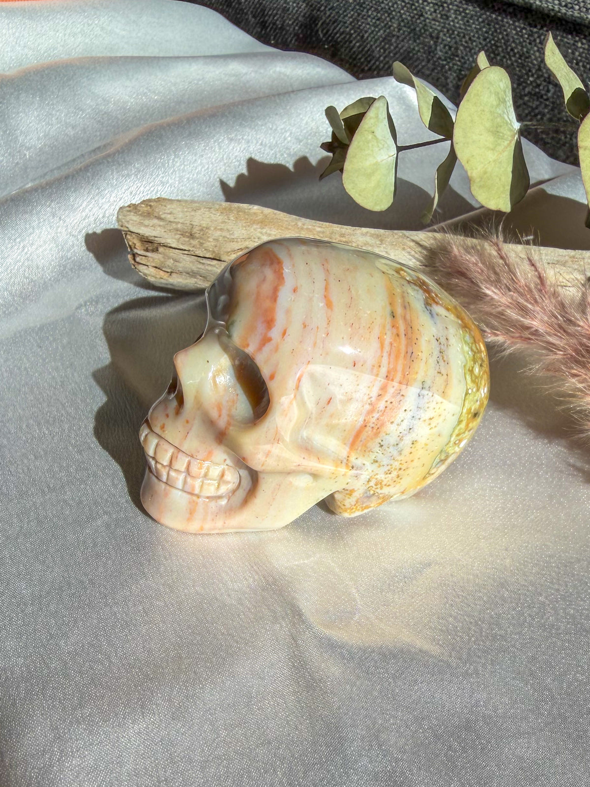 Pastel Ocean Jasper Medium Skull