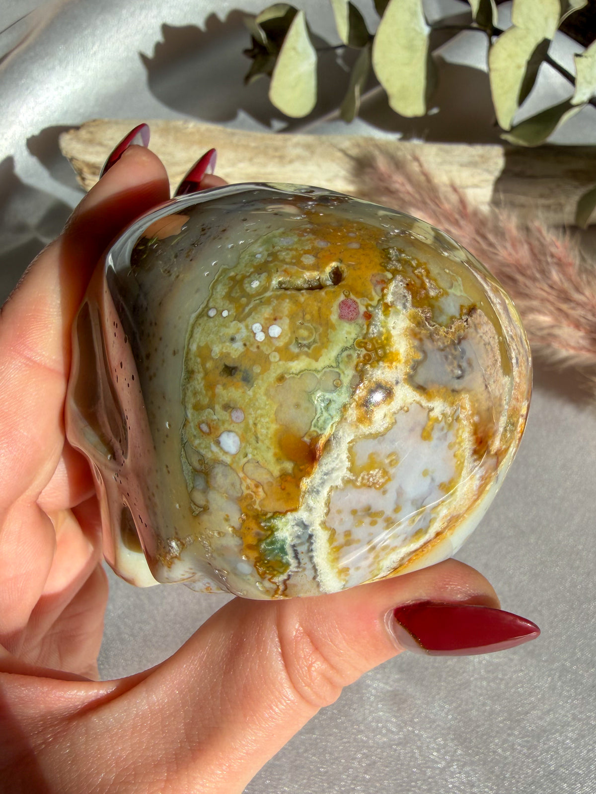 Pastel Ocean Jasper Medium Skull