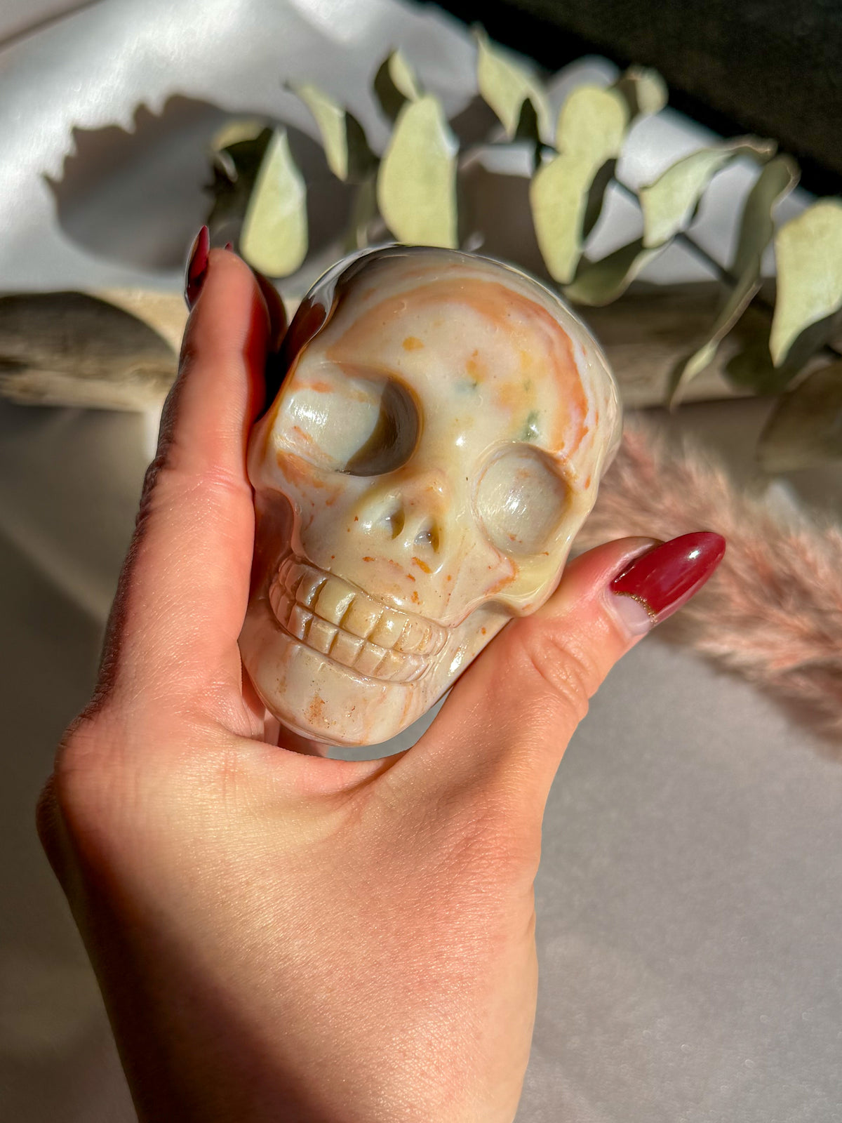 Pastel Ocean Jasper Medium Skull
