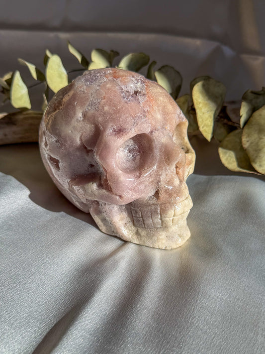 Massive Amethyst Flower Agate Skull