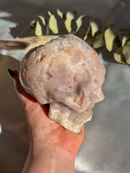 Massive Amethyst Flower Agate Skull