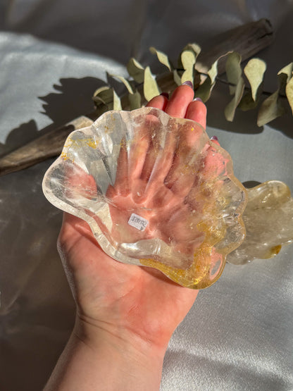 Clear Quartz 3D Shell Dish