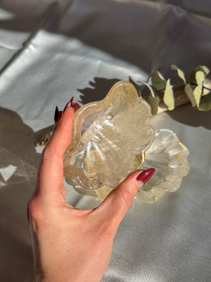 Clear Quartz 3D Shell Dish