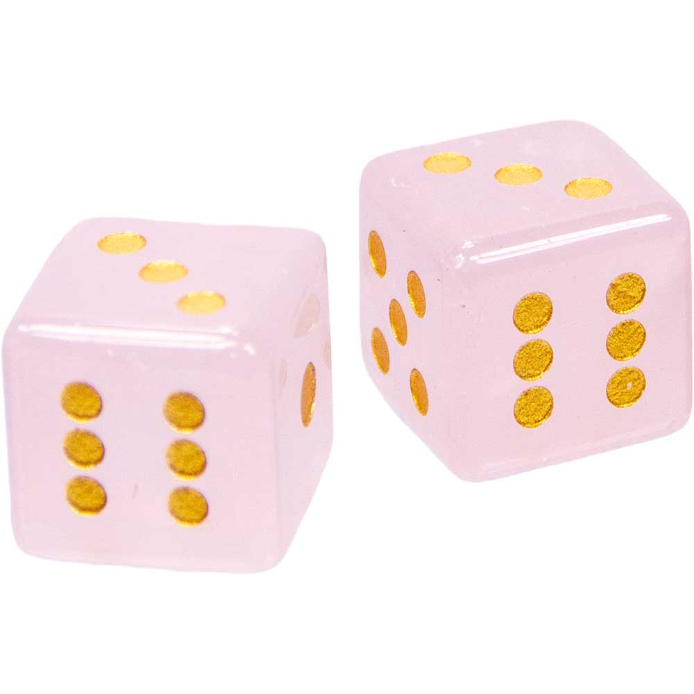 Crystal Dice Pair - Rose Quartz