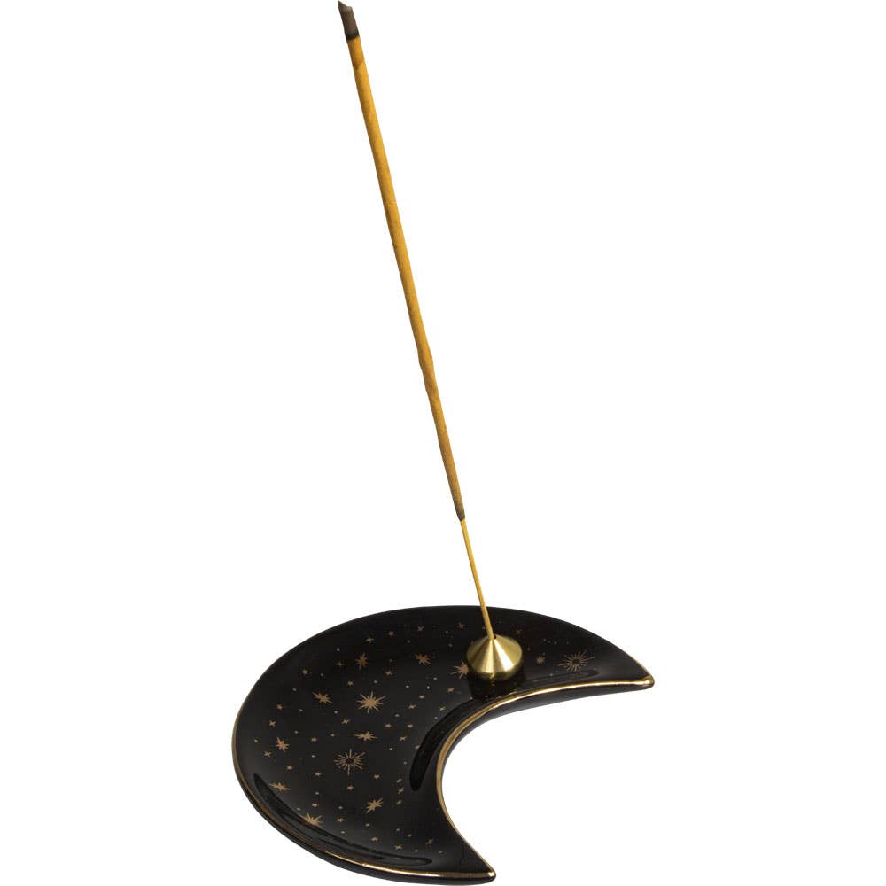 Celestial Black Ceramic Incense Holder