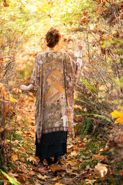 Dream Weaver Bohemian Goddess Starduster Kimono w/Zodiac